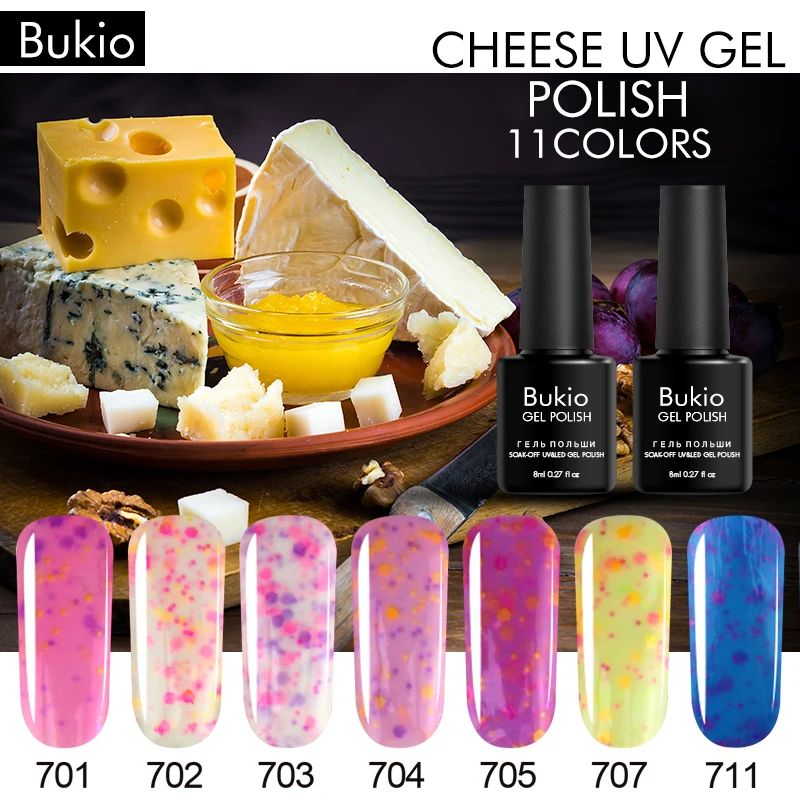 Bukio Lucky Cheese Ice Cream 8 мл УФ гель лак для ногтей светодиодный Полупостоянный