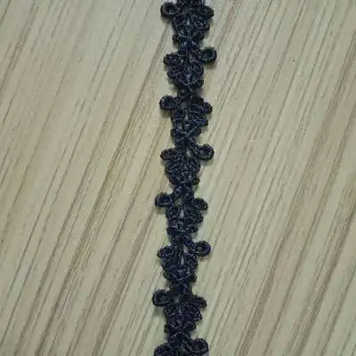 black width 1.3CM 3 ярда черное белое кружево, лента, тесьма, ширина 1,3 см-4,6 см, отделочная ткань, сделай сам, вышитый сетчатый шнур для шитья, украшения, Африканское кружево - Цвет: black width 1.3CM