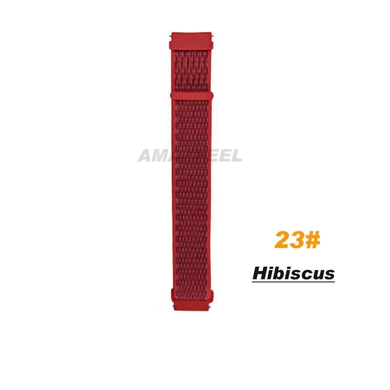 23.hibiscus Нейлоновый ремешок-петля для Amazfit ремешок Bip Браслет спортивный дышащий браслет для Huami GTR 47 мм GTS смарт-ремешок аксессуары - Цвет: 23.hibiscus
