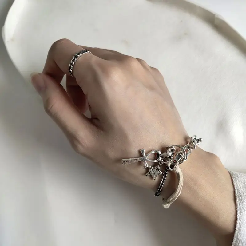 Серебряные браслеты кресты в виде ангела для детей|Гибкие и жесткие браслеты| |