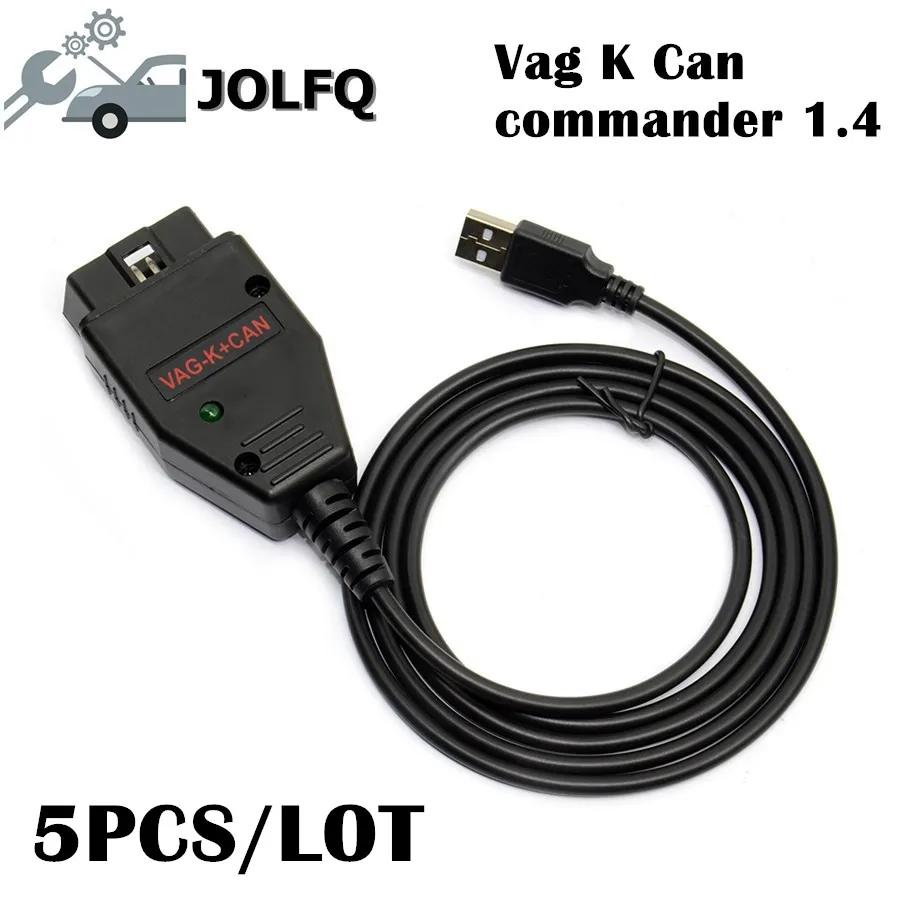 Диагностический сканер 5 шт./лот VAG K + CAN Commander 1 4 Full OBD 2 бесплатная доставка