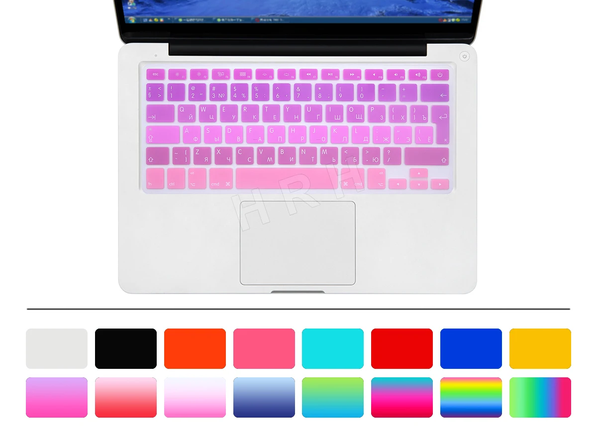 Силиконовый чехол с радужной клавиатурой для MacBook Air Pro Retina 13 15 17 до 2017 г.|rainbow keyboard