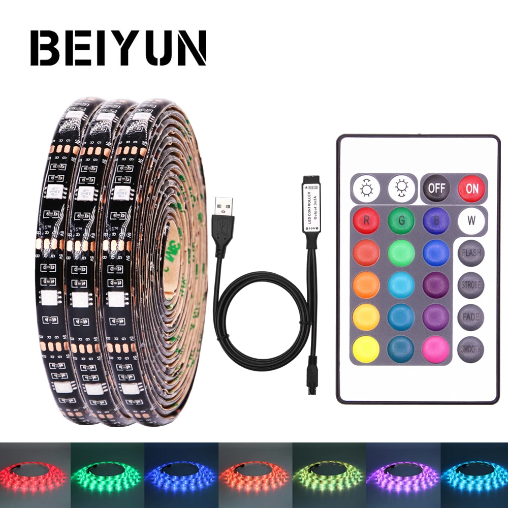 SMD 5050 RGB Светодиодная лента Водонепроницаемая DC 5V USB светодиодная неоновая
