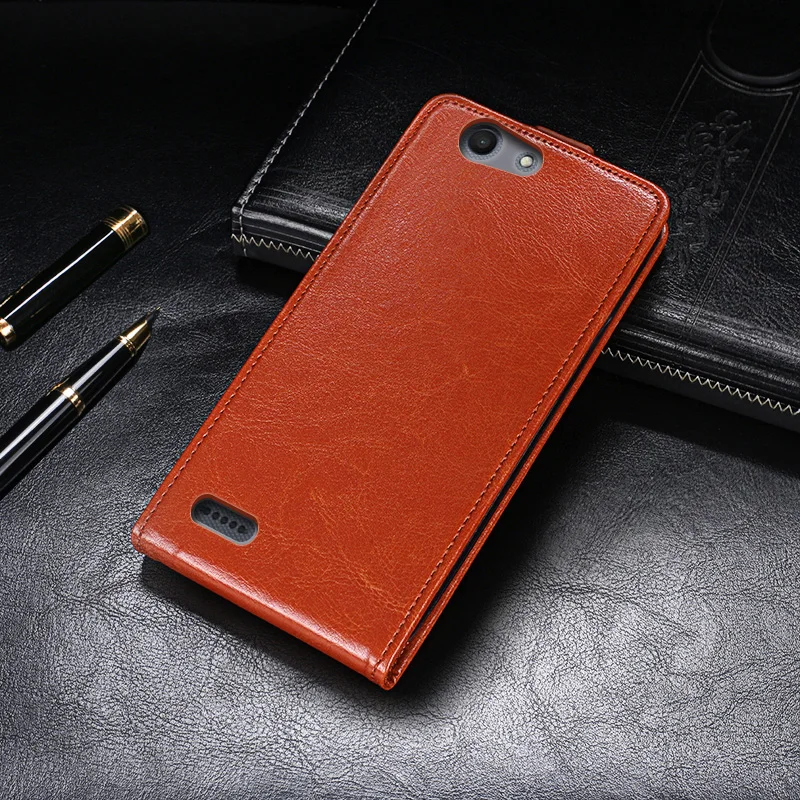 For Vodafone Smart E8 Case 5.0&quot Genuine Leather Business Maganetic Vertical Flip Style Classic Cover |