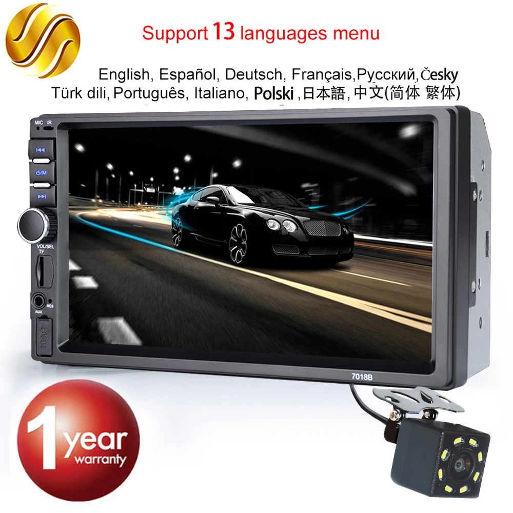 Hipppcron Автомагнитола HD " сенсорный экран стерео 2 Din Bluetooth FM ISO мощность SD USB Aux вход Mp5 плеер нет или с камерой