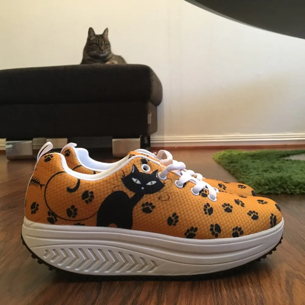 Женские вулканизированные кроссовки на платформе с принтом логотипа|Женские и