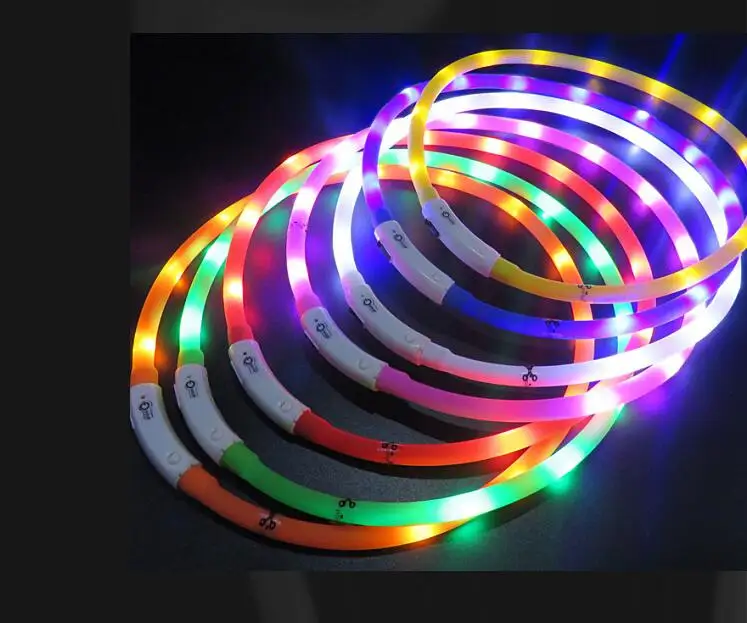 Крой USB зарядка кинологический Ошейник светодиодный напольный световой зарядное