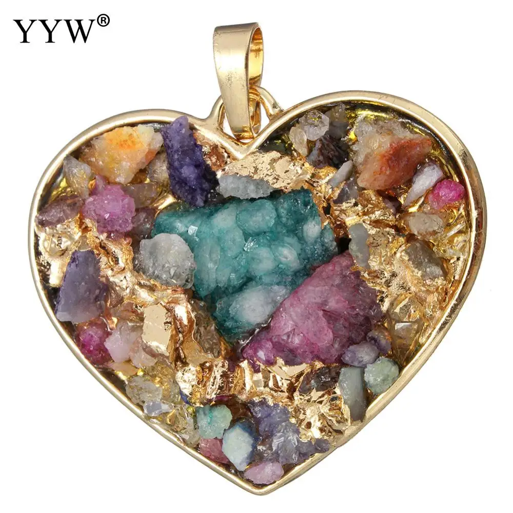 Женская подвеска из натурального камня для изготовления ожерелья латунь со