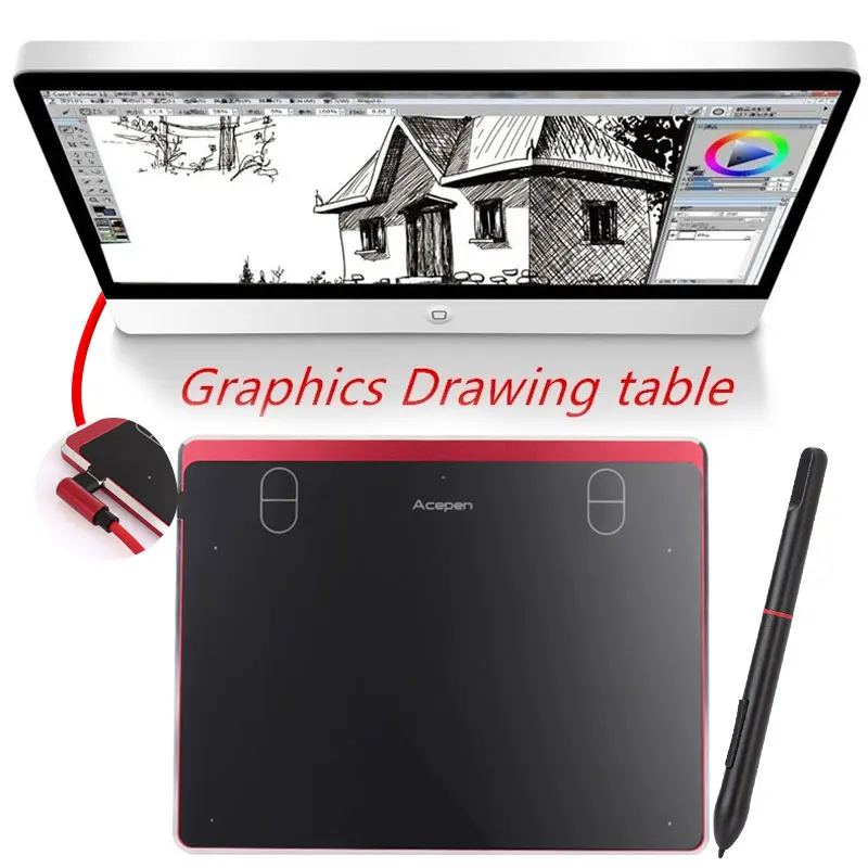 Фото ACEPEN APE604 цифровой планшет Smart Graphic Pad 5080LPI алюминиевый сплав графика доска для ACEPEN APE604 цифровой планшет Smart Graphic Pad 5080LPI алюминиевый сплав графика доска для