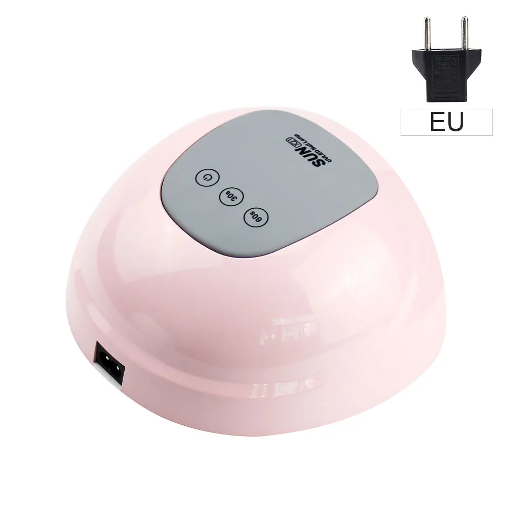 PINK EU PLUG NOQ Маникюр лампы для ногтей профессиональный светодиодный машины для УФ-лампы Сушилка для ногтей Гель-лак устройство для проклейки кнопок - Цвет: PINK EU PLUG