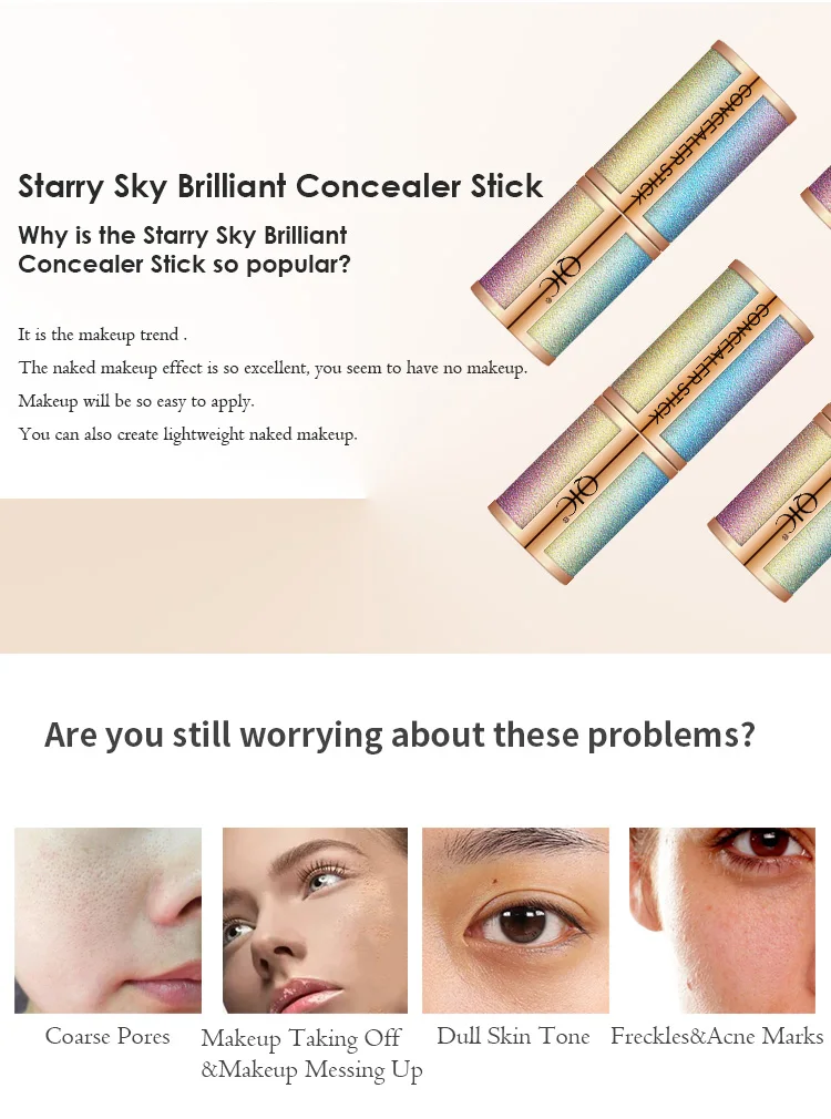 Волшебная жидкая консилер QIC с полным покрытием ручка для макияжа глаз темных