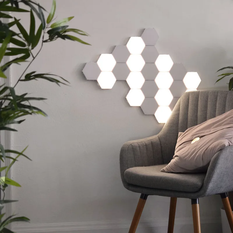 

DIY Quantum Light Touch Sensitive Sensor Night Lamp Modular Hexagonal LED Magnetic Light Creative Smart Wall Lamp for Home Decor
