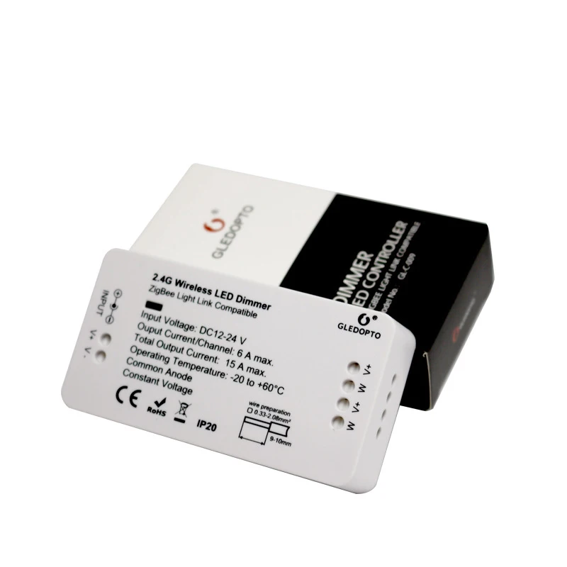 1х умный Диммер Беспроводной светодиодный диммер 12-24 В для Zigbee APP белый части питания светодиодный контроллер инструменты HJ беспроводной светодиодный диммер