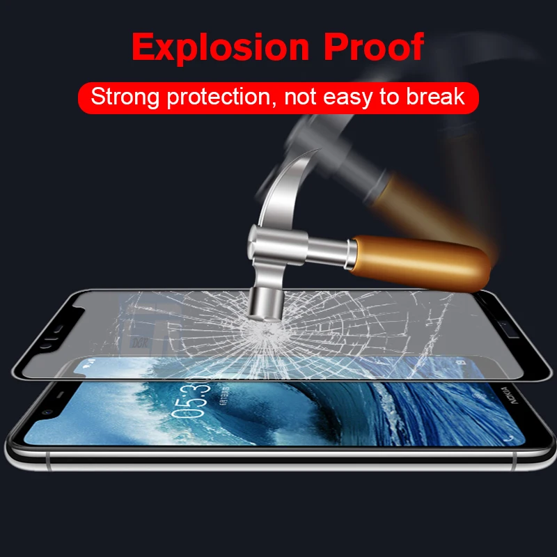 Защитное стекло с полным покрытием для Nokia 8 5 6 2018 X7 X6 X5 Защита экрана 1 3 7 2 Plus