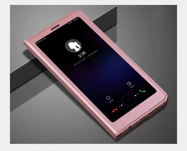 Rose gold Чехол для huawei P Smart fundas откидная крышка для huawei P Smart FIG-LX1 чехол с окошком PC кожаный жесткий чехол для телефона kimTHmall - Цвет: Rose gold