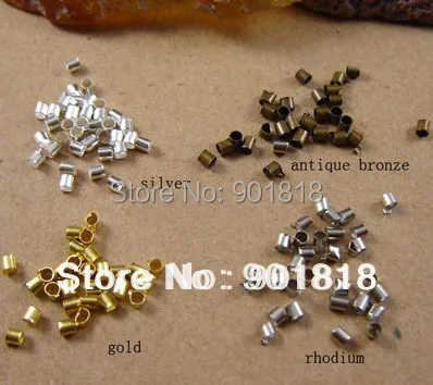 200 шт. пакет оптовая продажа 2 мм Серебристые/золотистые/Родиевые/Бронзовые