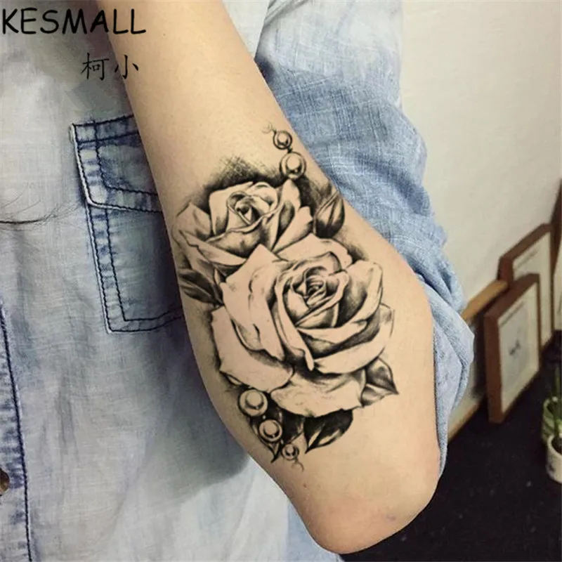 5 шт. 3D черная Роза водостойкие поддельные тату стикеры временные татуировки 15*10