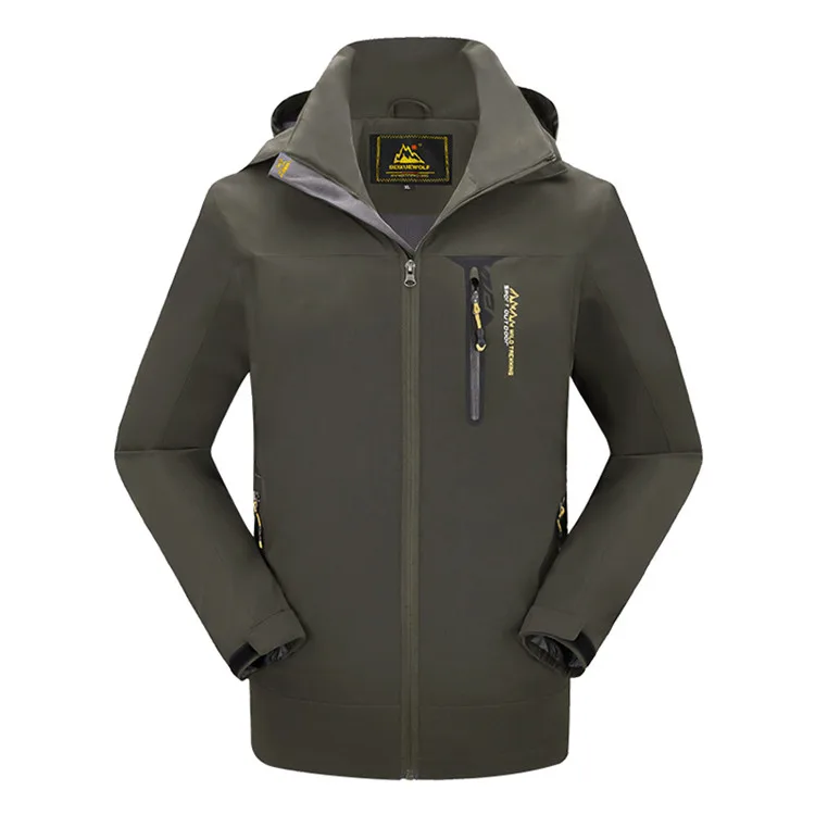 Men Army Green Маунтинскин 8XL Новинка Осень Весна Мужская куртка водонепроницаемое пальто софтшелл с капюшоном женская верхняя одежда мужская s брендовая одежда SA423 - Цвет: Men Army Green