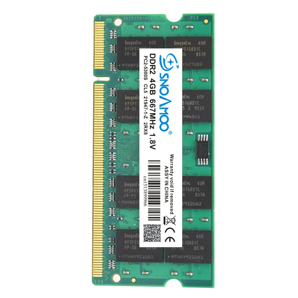 SNOAMOO ноутбук РАМН DDR2 4 ГБ 667 мГц PC2 5300S 800 6400S 200Pin 1 2 DIMM Тетрадь памяти пожизненная