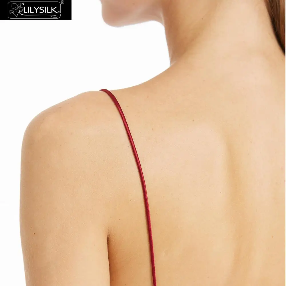 LILYSILK платье женская одежда женские летние шелковые Cami 22 мм Бордовый Партии