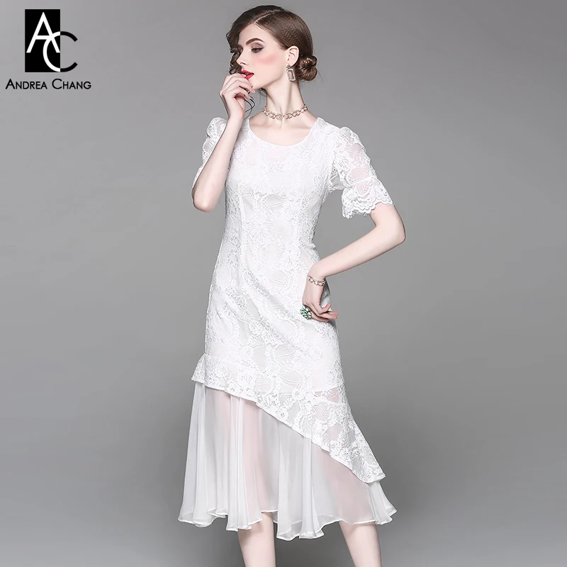 Весна-осень взлетно-посадочной полосы дизайнерские женские платье черный белый