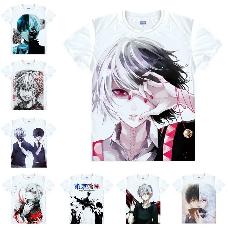 

Coolprint Japanese Anime Shirt Tokyo Ghoul T-Shirts Multi-style Short Sleeve Ken Kaneki Haise Sasaki Cosplay Costume Kawaii Gift