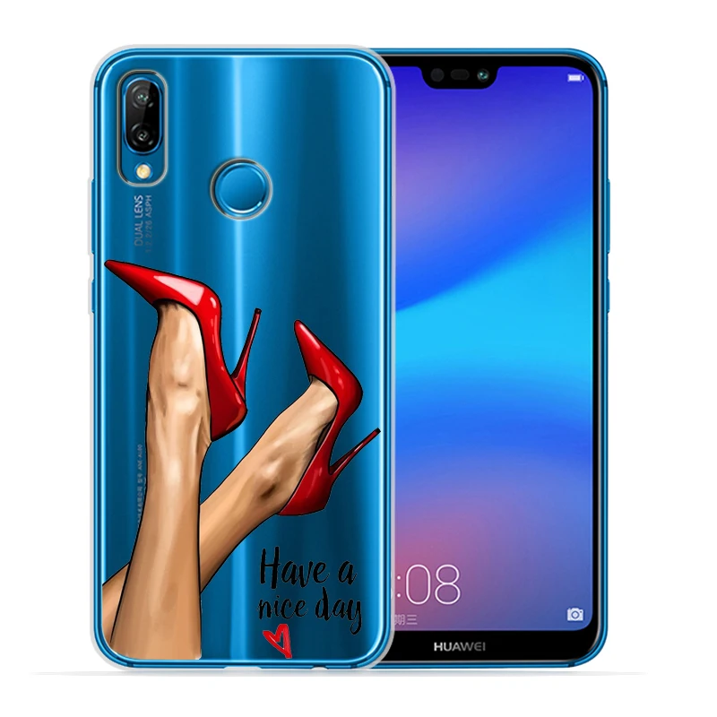 Модный чехол на высоком каблуке для девушек и женщин Huawei P20 Lite Pro P8Lite P9Lite 2017 P Smart P10