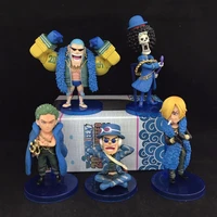 new hot 6 10cm 5pcsset one piece 20th brook usopp roronoa zoro franky vinsmoke sanji action figure toys doll christmas gift