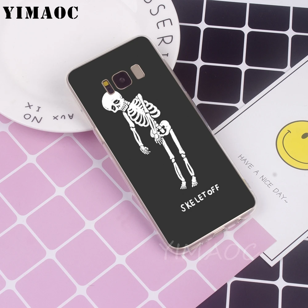 YIMAOC Skeletoff skeleton after life Soft Case for Galaxy j3 j5 j6 j7 A5 2017 A6 A9 2018 Note 8 9 S7 edge S8 S9 S10 Plus S10e |