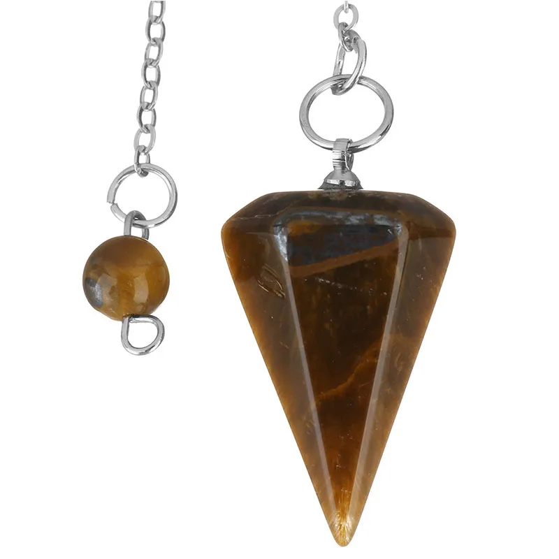 YYW мода тигровый глаз рейки маятник натуральный камень амулет лечебная подвеска-кристалл медитация шестиугольные маятники для мужчин и женщин