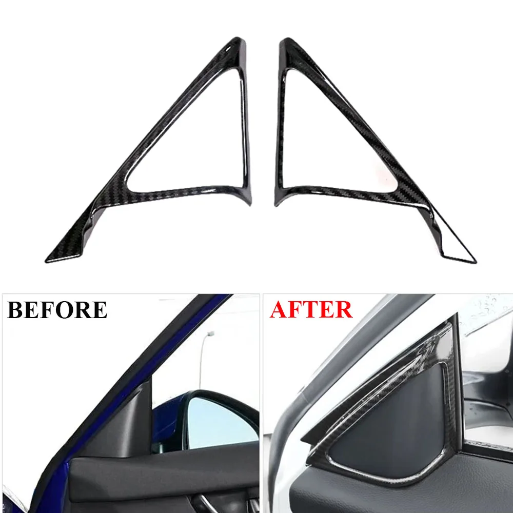 

JEAZEA 2Pcs Carbon Fiber Front A Pillar Door Stereo Speaker Horn Cover Trim Fit For Honda Accord 2018