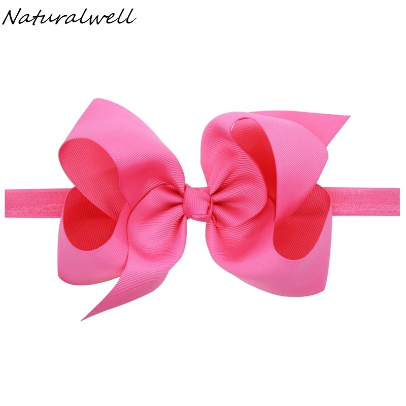 Naturalwell Baby Girls Big Bow Turbante Headbands Hair Accessories Kids Ribbon Headband Elastic Bands Bows HB145 | Детская одежда и