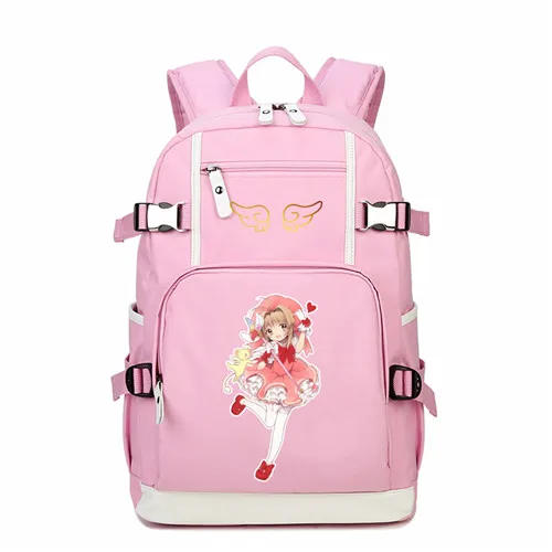 6 Аниме карты Captor розовый милый рюкзак Mochila Feminina SAKURA Kawaii женские сумки на плечо холщовые школьные сумки рюкзак для книг - Цвет: 6