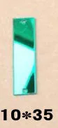 rectangle 10x35mm Пришивные акриловые зеленые зеркальные плоские сзади Кристалл страз Диамант зеркальные бусины с отверстием для DIY свадьбы Алмазная вышивка - Цвет: rectangle 10x35mm