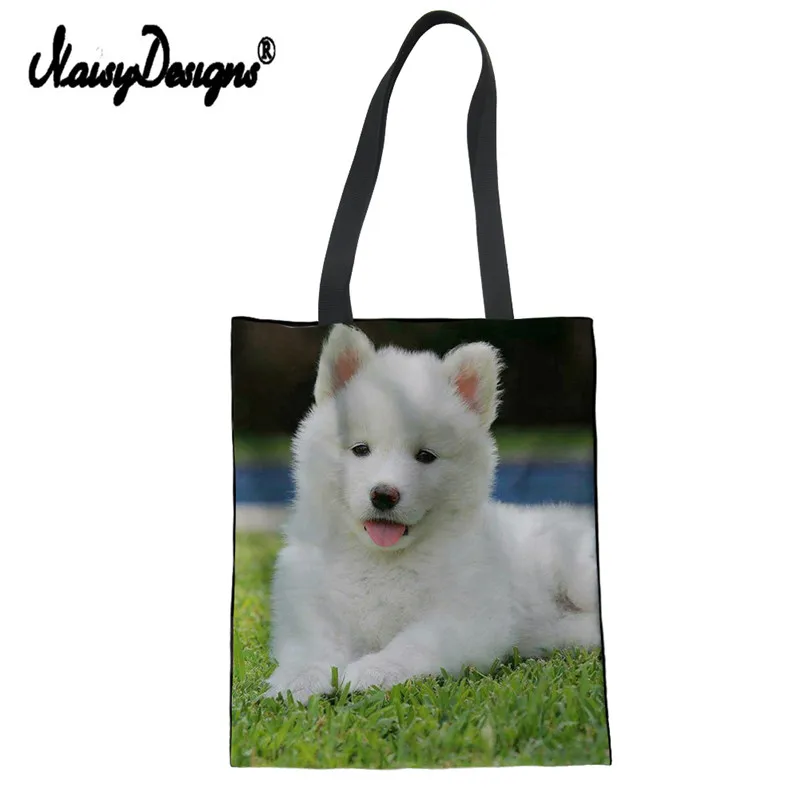 Женская сумка для покупок Samoyed Dog мессенджер на шнурке через плечо Экологичная