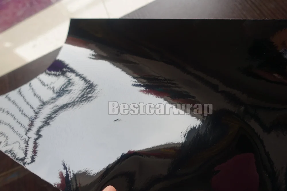 Ультраглянцевая Черная Виниловая пленка с 3 слоями синяя блестящая для