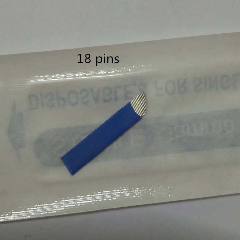 100 шт. 18 контактов лезвие ручной ИГЛЫ Перманентный макияж лезвия иглы