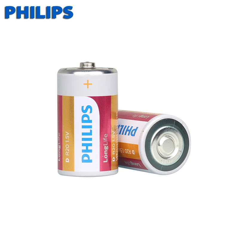 2 шт. philips D UM1 R20P 1 5 V цинковые Углеродные батареи однократное использование для