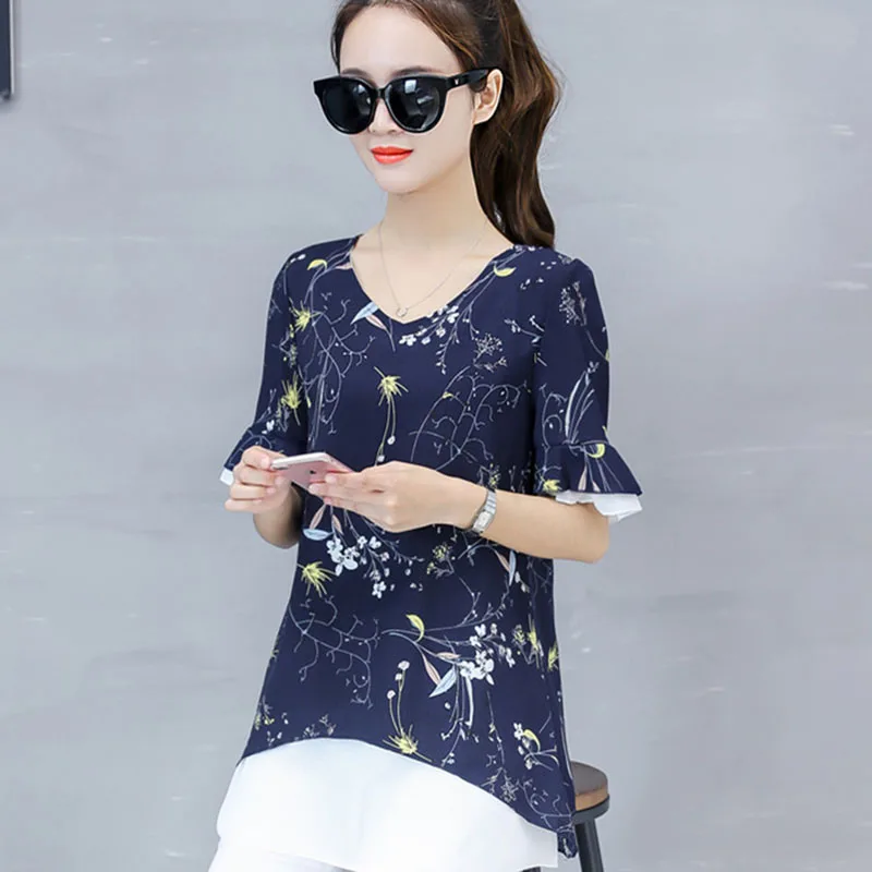 Для женщин сезон: весна–лето Стиль шифон блузки рубашки леди Повседневное