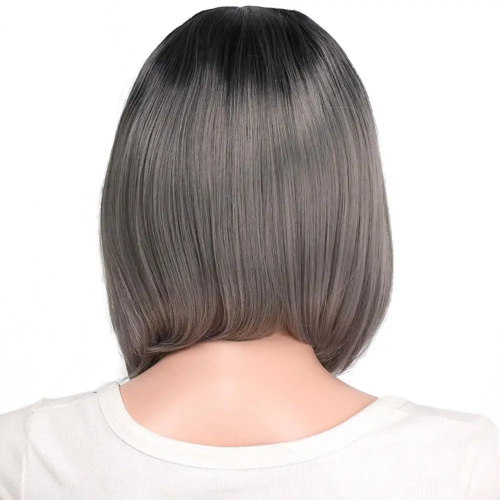 R2-171 Doris beauty Ombre красный боб парики для женщин синтетический короткий блонд черный коричневый прямой парик бордовые волосы термостойкие волокна - Цвет: R2-171
