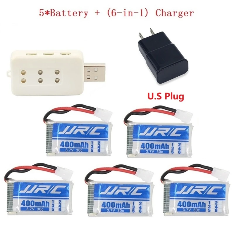 8 шт./компл. Lipo батарея 3 7 v 400mAh 30C для JJRC H31 H43hw Drone Li Battery + 6 в 1 usb зарядное