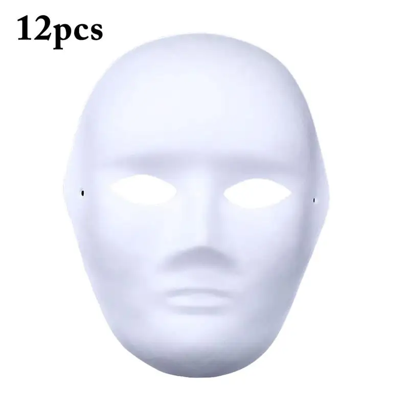 12PCS Party Masks Creative DIY Blank Painting White Masquerade For Costume | Дом и сад