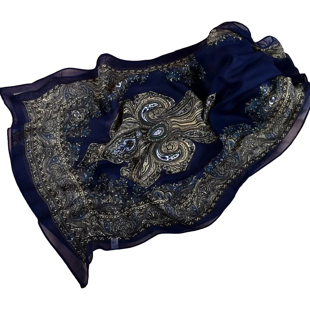 Женский Классический мягкий шелковый шарф с цветочным принтом| |