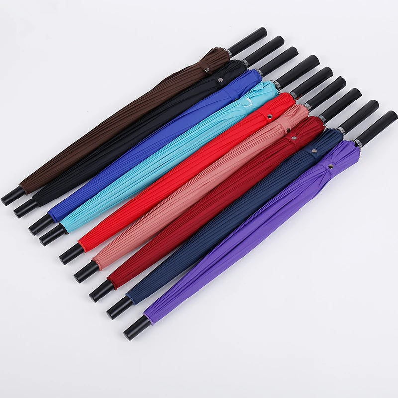 24 ребра красочные большие длинные прямые ручки для женщин и мужчин от дождя