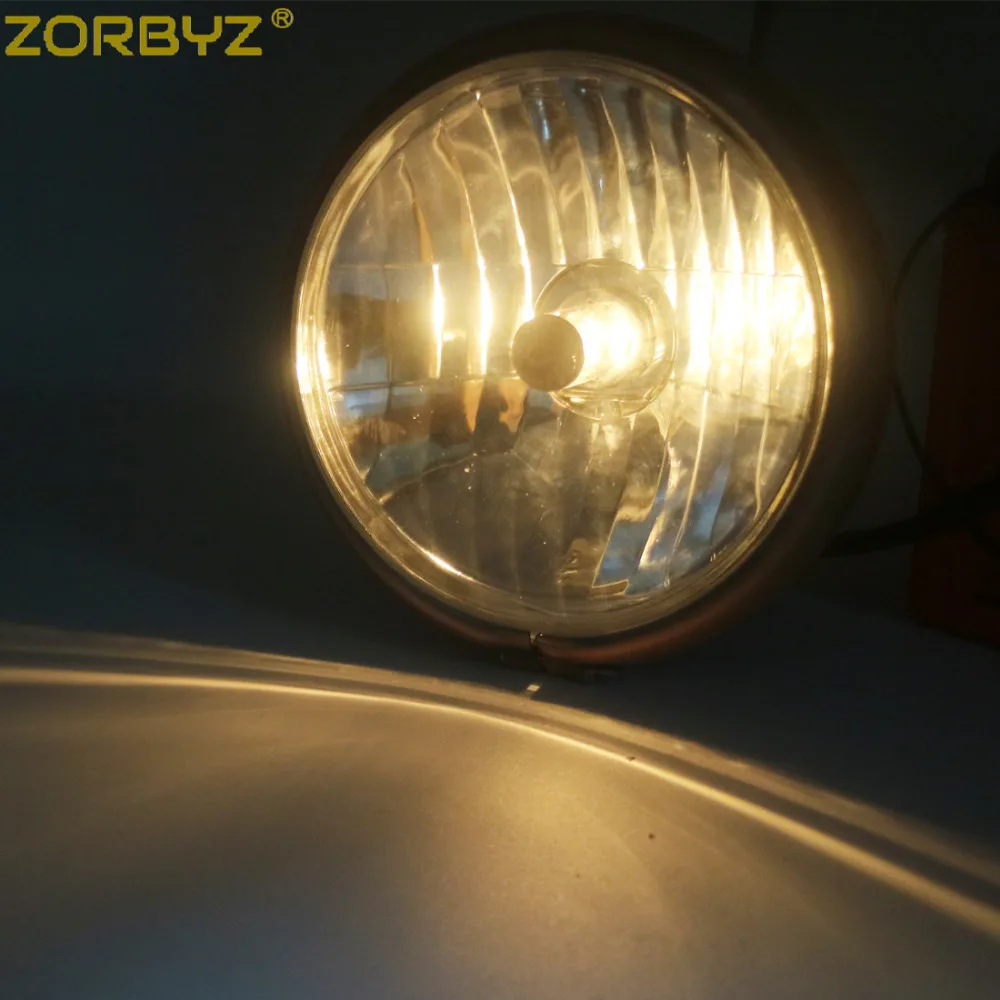 ZORBYZ мотоциклетная Ретро металлическая медная передняя фара с боковым