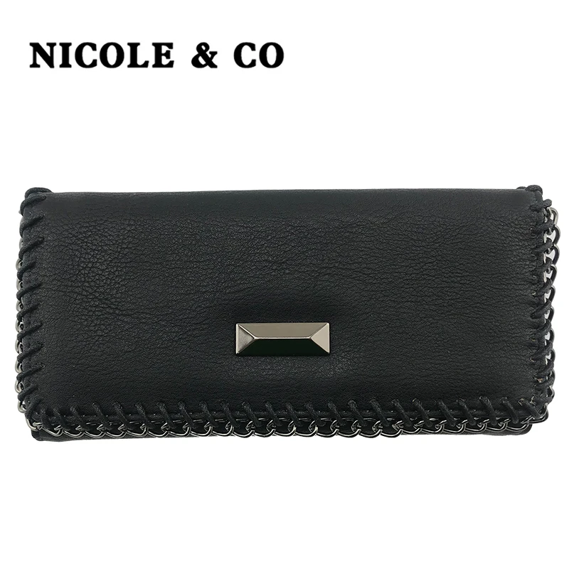 

NICOLE & CO New Women Wallets PU Leather Long Style Card Holder Money Purse Fashion Female Hand Phone Bag