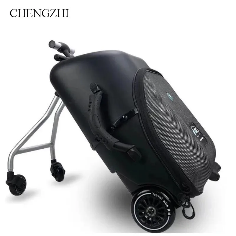 

Чэнжи новый дизайн 19 "дюймов электрический самокат Чемодан ABS + Алюминий чемодан на колесиках прокатки Чемодан для путешествий с детьми