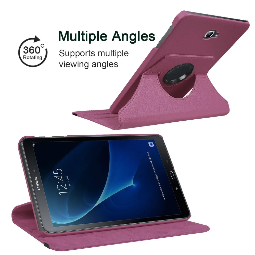 Чехол для Samsung Galaxy Tab A A6 10 1 2016 360 Вращающийся складной флип чехол из искусственной