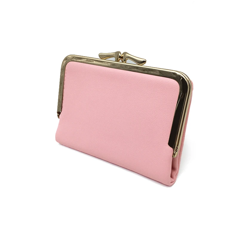 Женский кошелек модный короткий высокое качество 3 однотонных карамельных цвета