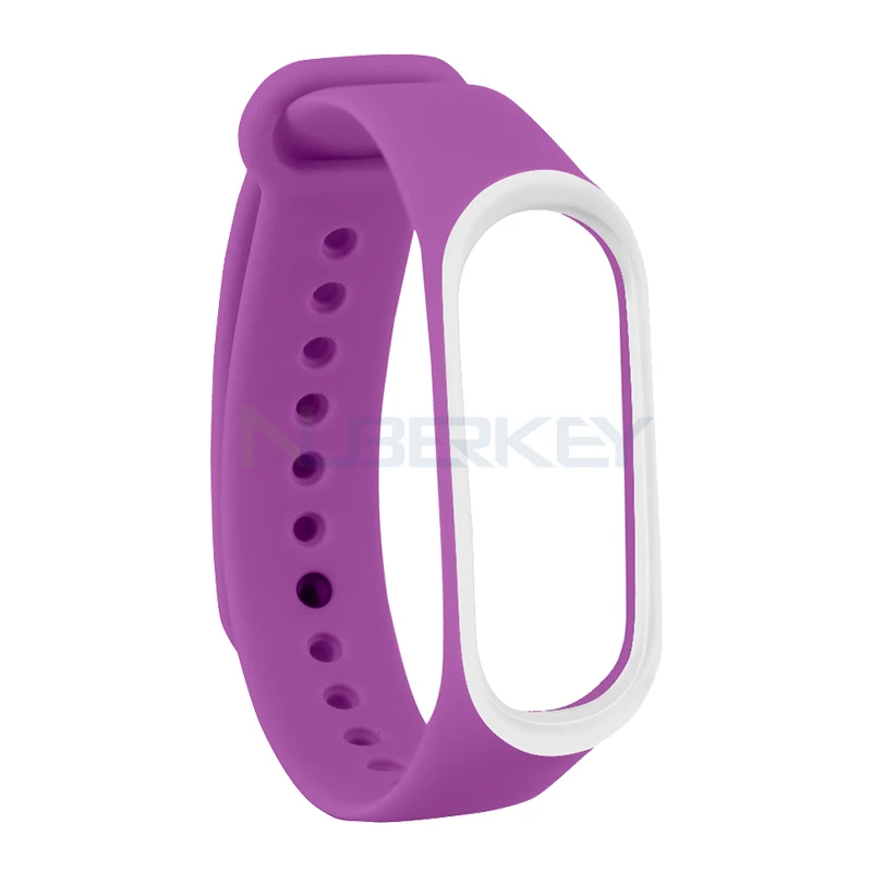 Purple white Браслет для xiaomi mi Band 4 3 спортивный ремешок часы силиконовый ремешок для xiaomi mi band 3 аксессуары браслет mi band 4 ремешок - Цвет: Purple white